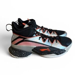 Li-Ning Power VII Premium Basketball Shoes Mens 13‎ Black Silver Orange